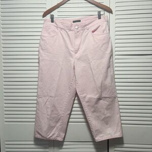 Lauren Jeans Co Ralph Lauren Womens Cotton Capri Jeans Pink 5 Pockets Size 12